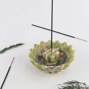 Artreestry Handmade Marble Incense Holder Star Green Onyx